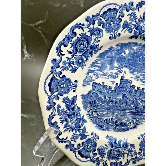 Staffordshire Blue & White Windsor 9” Castle English Plate by Unicorn - Picture 11 of 17